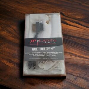 JP Lann Golf Utility Kit With Towel, Tees, Markers, Divot Tool, Utility Brush